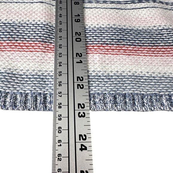 Faherty High Tide Sweater Women's XS Todos Santos Blue Pink Relaxed Fit Stripe - Picture 9 of 9